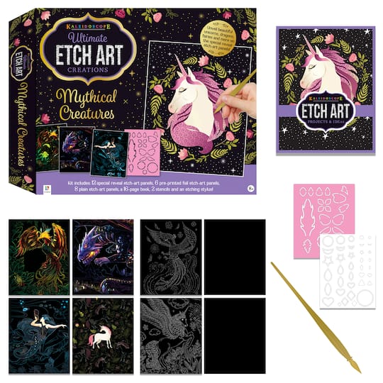 Hinkler Mythical Creatures Kaleidoscope Ultimate Etch Art Kit